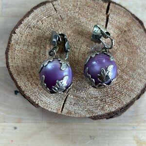 Vintage clip on dangle earrings
